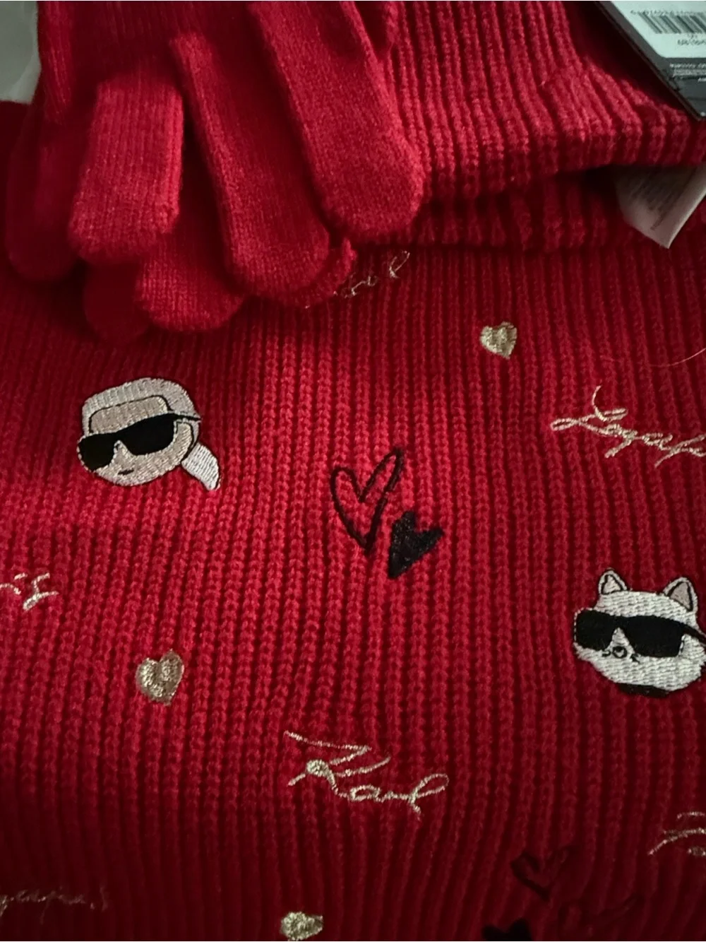 Karl Lagerfeld red knit